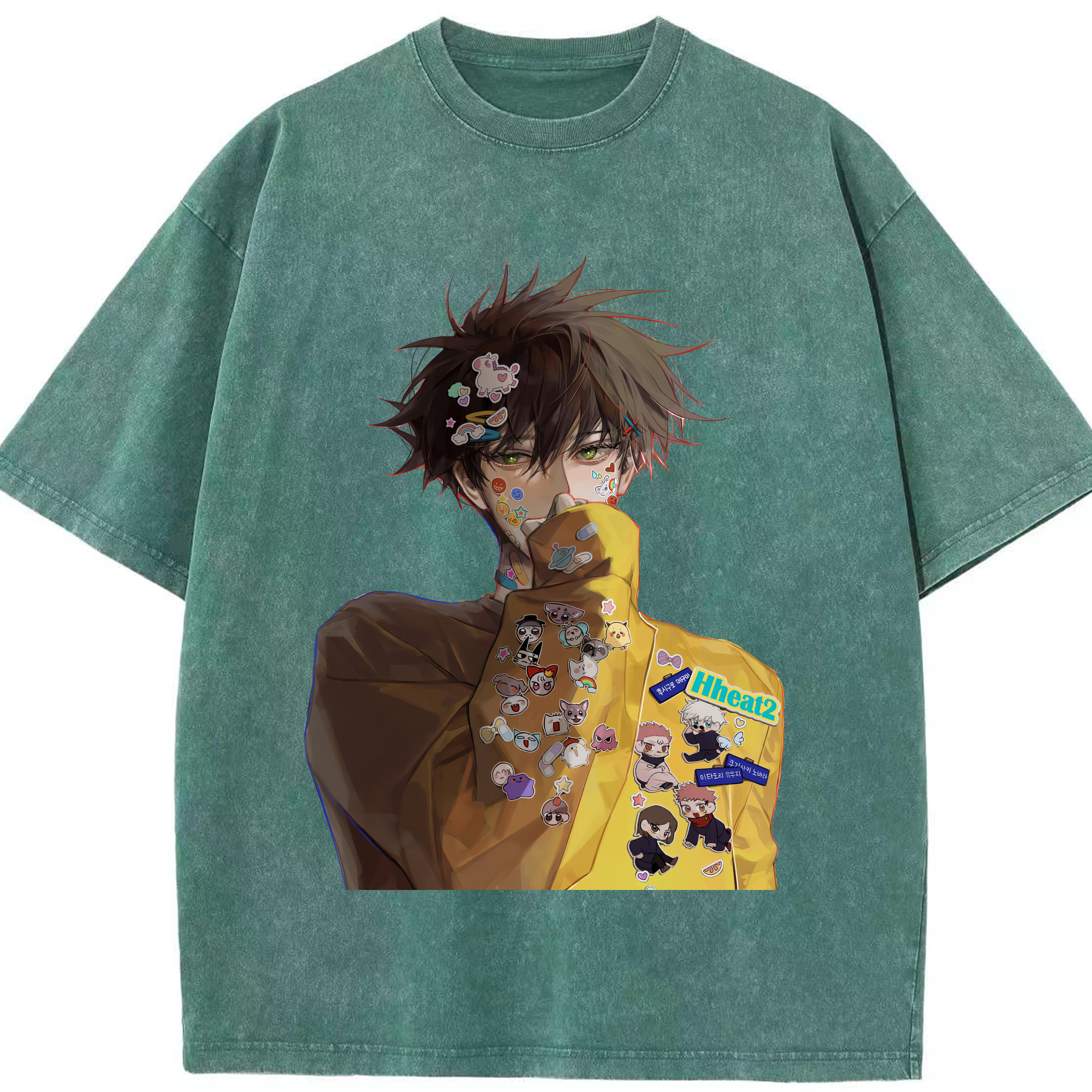 （画像用） 呪術廻戦 Jujutsu Kaisen 綿100% ヴィンテージ風 半袖Tシャツ（フロントプリント）
